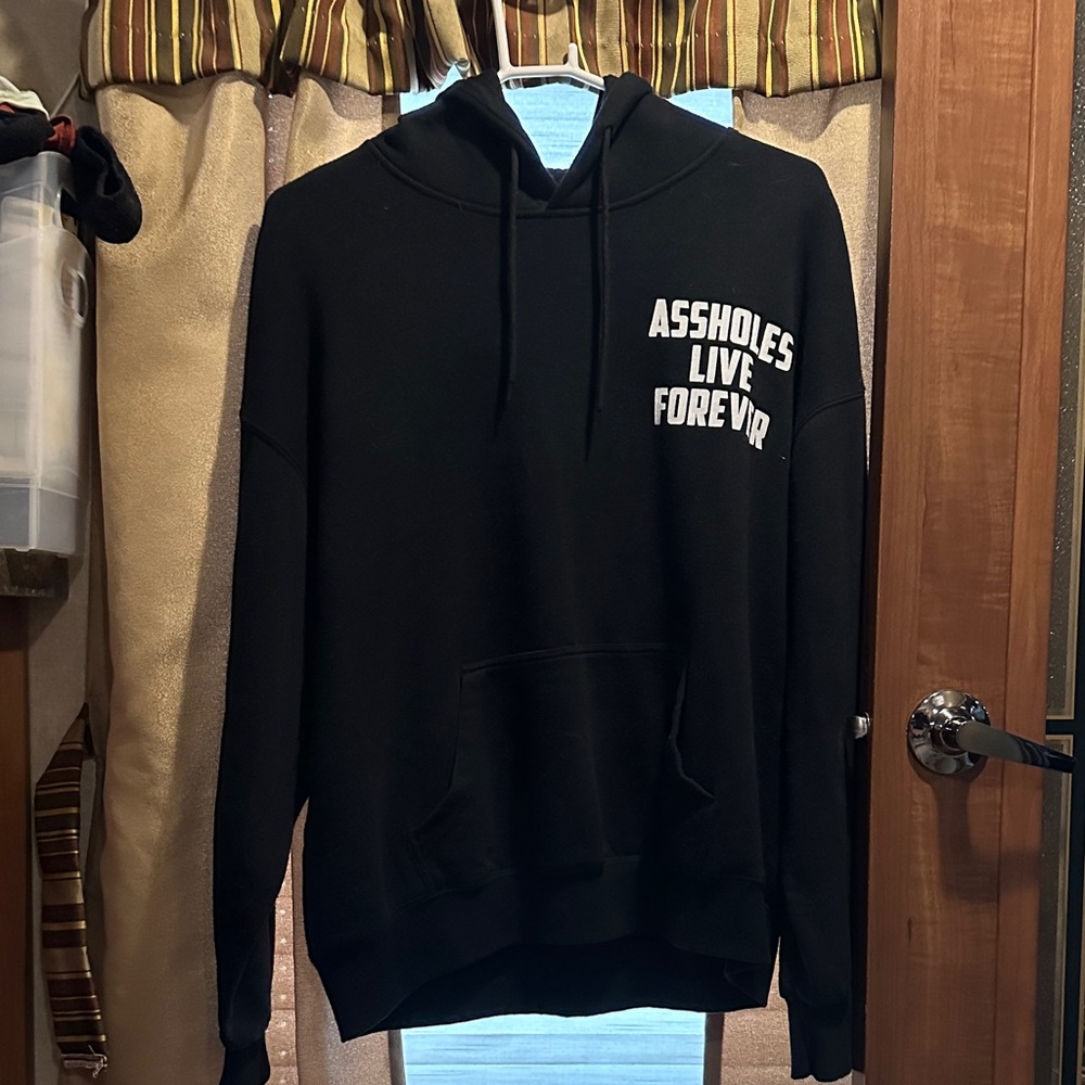 Assholes Live Forever Black Graphic Hoodie